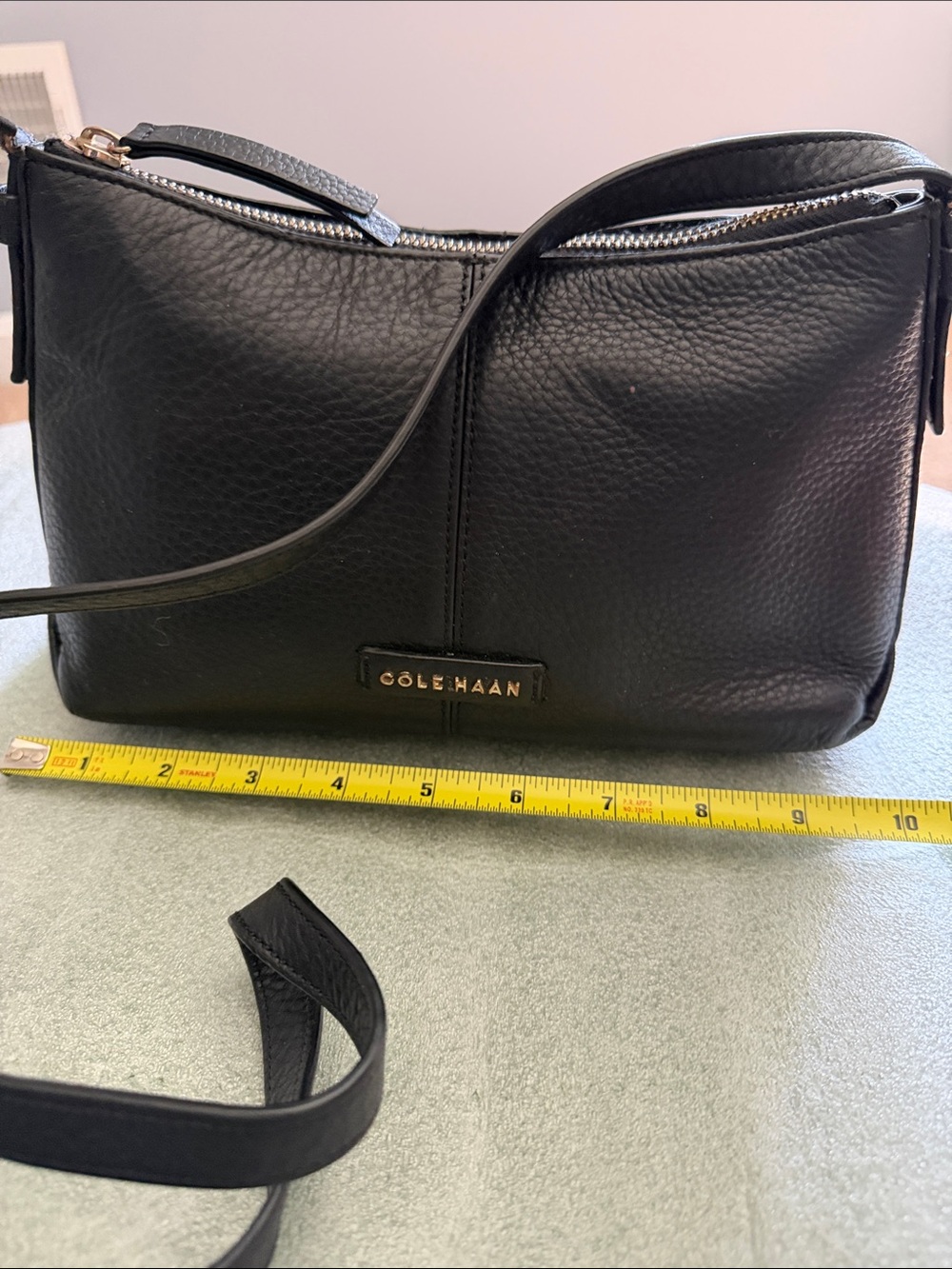 Cole Haan Black Pebbled Leather Crossbody Purse